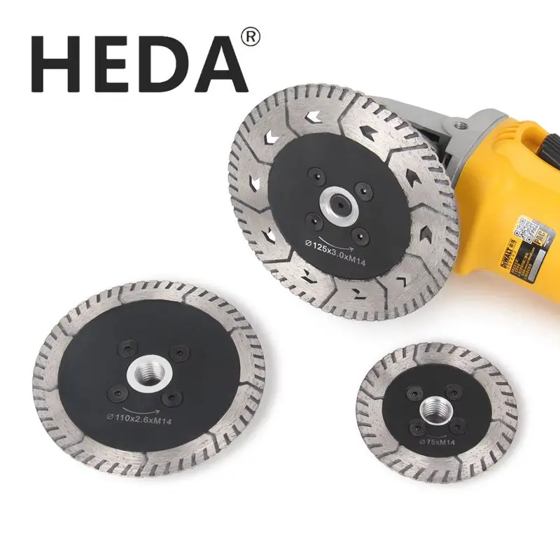 

HEDA 75mm/110mm/125mm angle grinder M14 threaded diamond cutting disc grinding saw blade for granite marble concrete tile