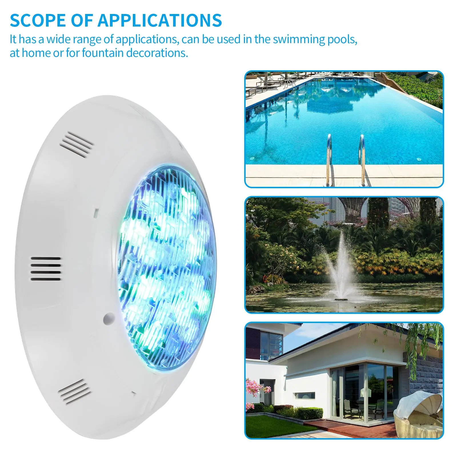 

RGB светодиодный светильник для бассейна, 12 В переменного тока, 9/18/24 Вт, IP68, водонепроницаемый уличный подводный светильник для пруда, светоди...