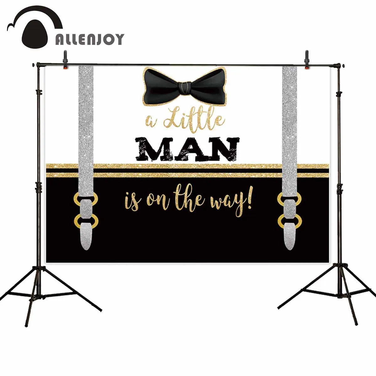 Allenjoy A Little Man и фонов одежда Стиль фразу бант с серебристыми ремешками полоса