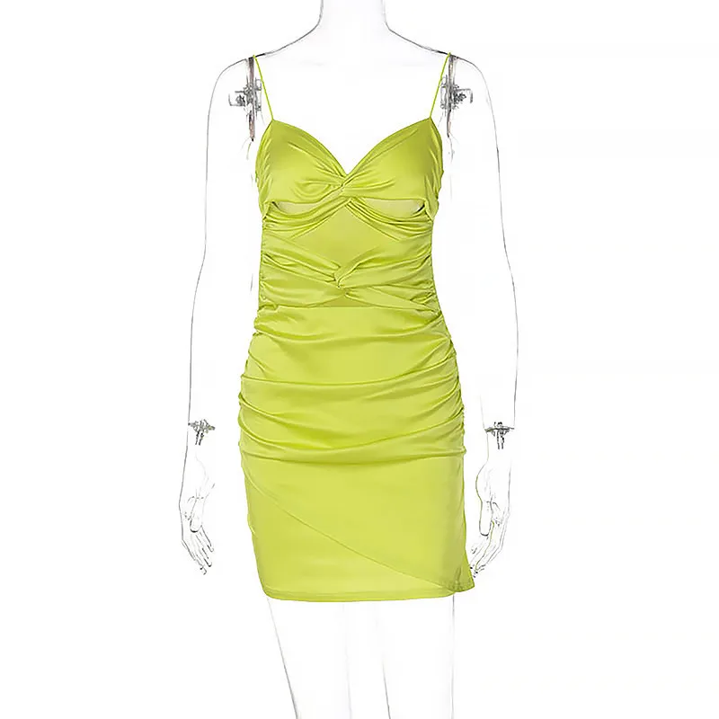 

Ahagaga 2021 Hollow Out Summer Dress Women Fashion v-neck Sheath Sexy Sleeveless Clubwear Bodycon Female Mini Dresses Vestidos