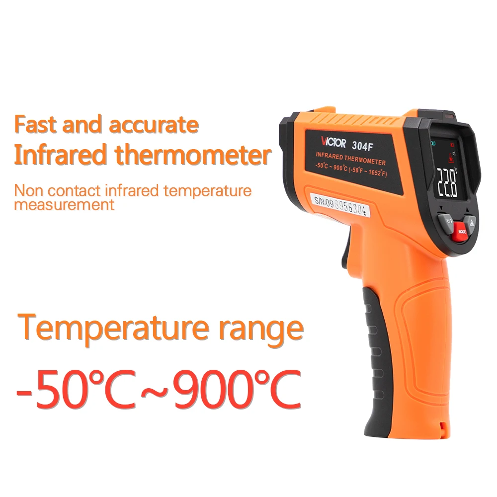 RuoShui 304 цифровой инфракрасный термометр-50-900 °C лазерный измеритель температуры Бесконтактный пирометр Imager гигрометр IR Termometro