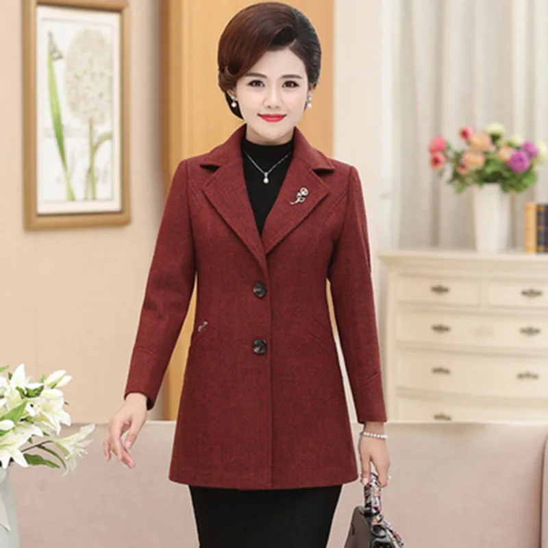 Женское шерстяное пальто осенне зимнее толстое средней длины свободного покроя