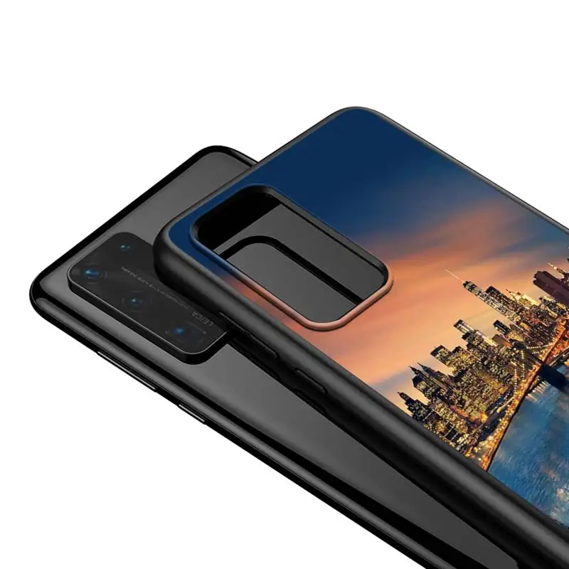 

For Huawei P40 P30 P20 Pro Lite E Plus 5G Bright Black Cover New York City For Huawei P10 P9 P8 Lite Phone Case