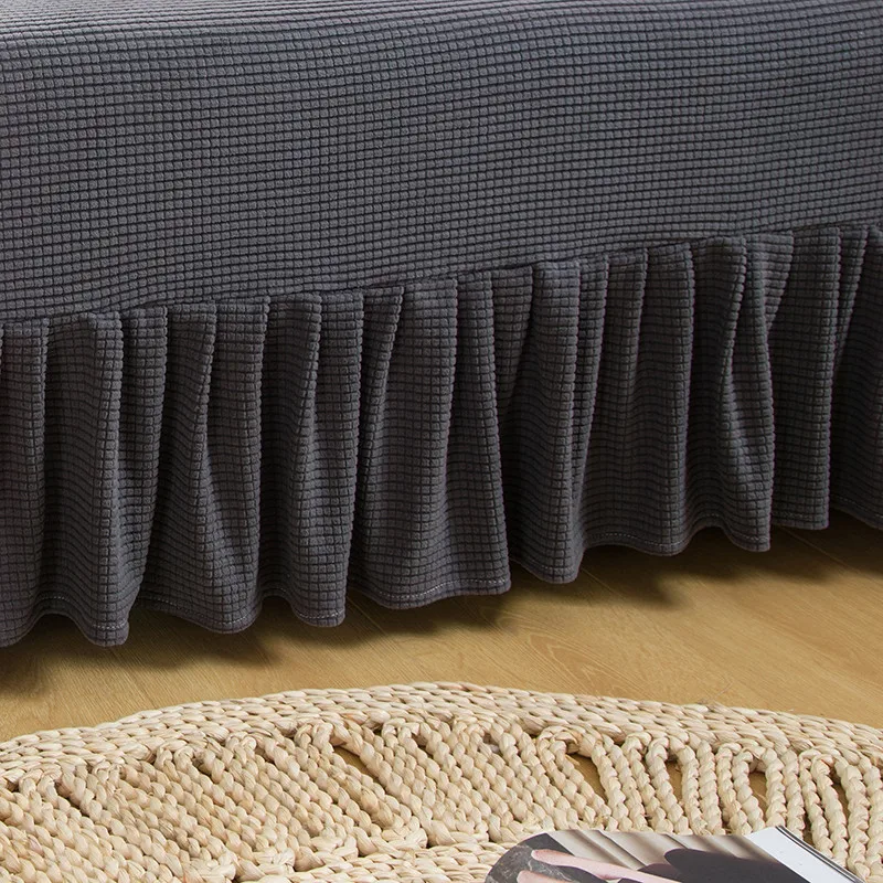 

Yaapeet Solid Color Sofa Cover L-shaped Elastic Cushion Cover Sectional Ruffle Decor Sofa Protector Corner Sofa Slopcover