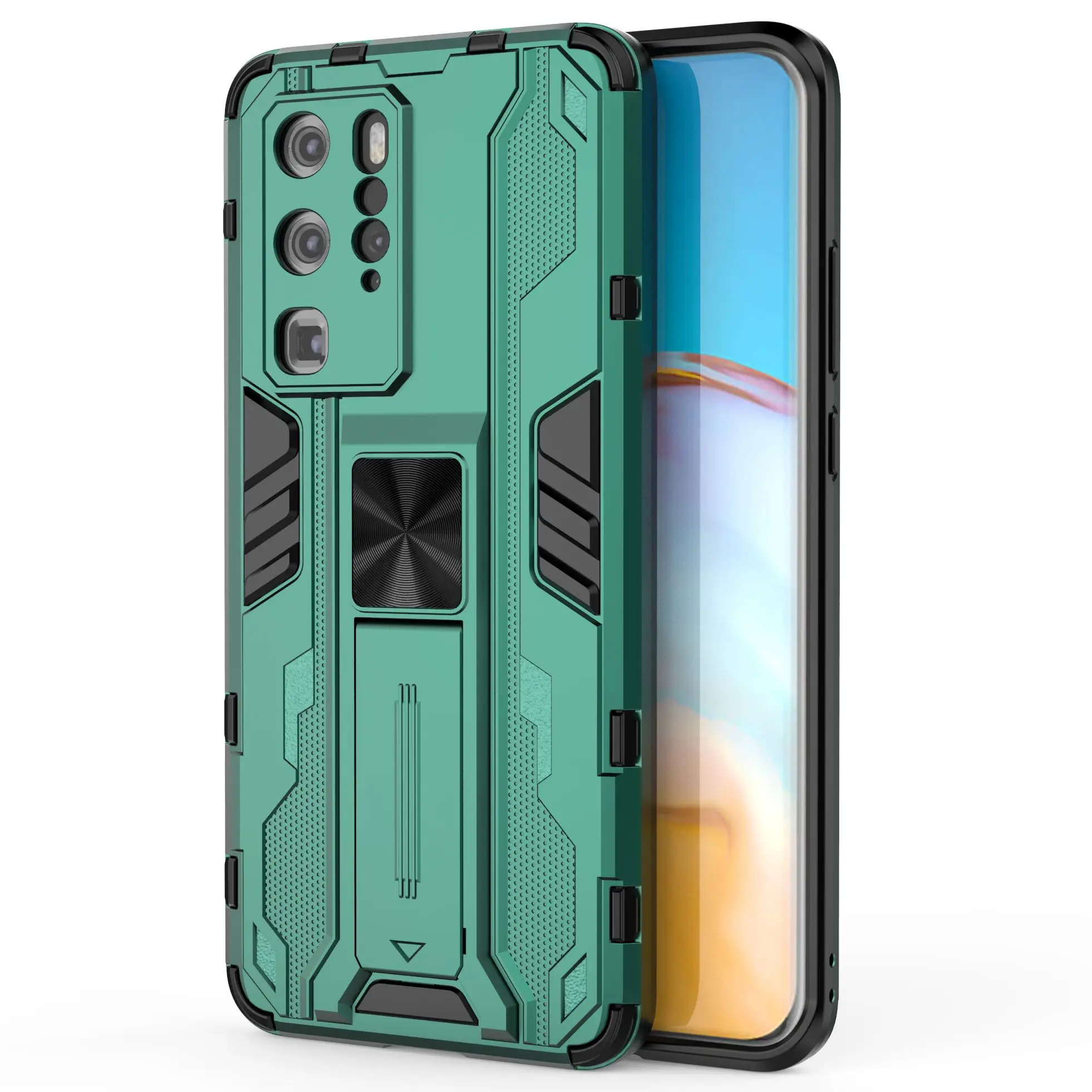 

Fashion Armor Rugged Shockproof Phone Case For Huawei Honor Mate P30 V40 30 40 50 P50 P40 SE Pro Kickstand Protection Back Cover