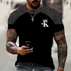 Мужская футболка в европейском и американском стиле, модная свободная 3D футболка в стиле K с рисунком покера, быстросохнущая женская футболка, лето 2021