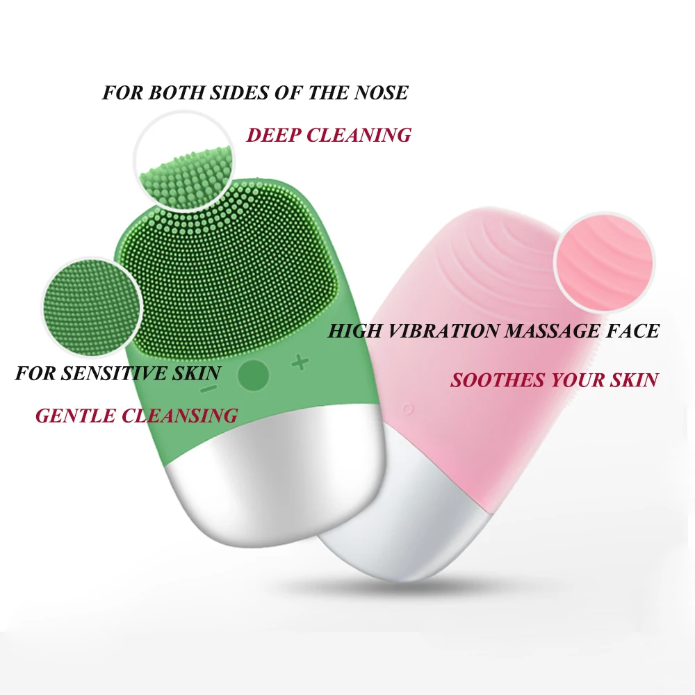 Щетка Очищающая ультразвуковая Силиконовая Водонепроницаемая с зарядкой от