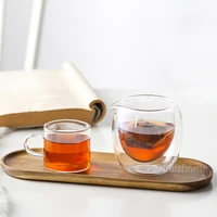 double wall glass with spout espresso cups heat resistant glass fair cup tea sharing cup double layer insulation cup anti s