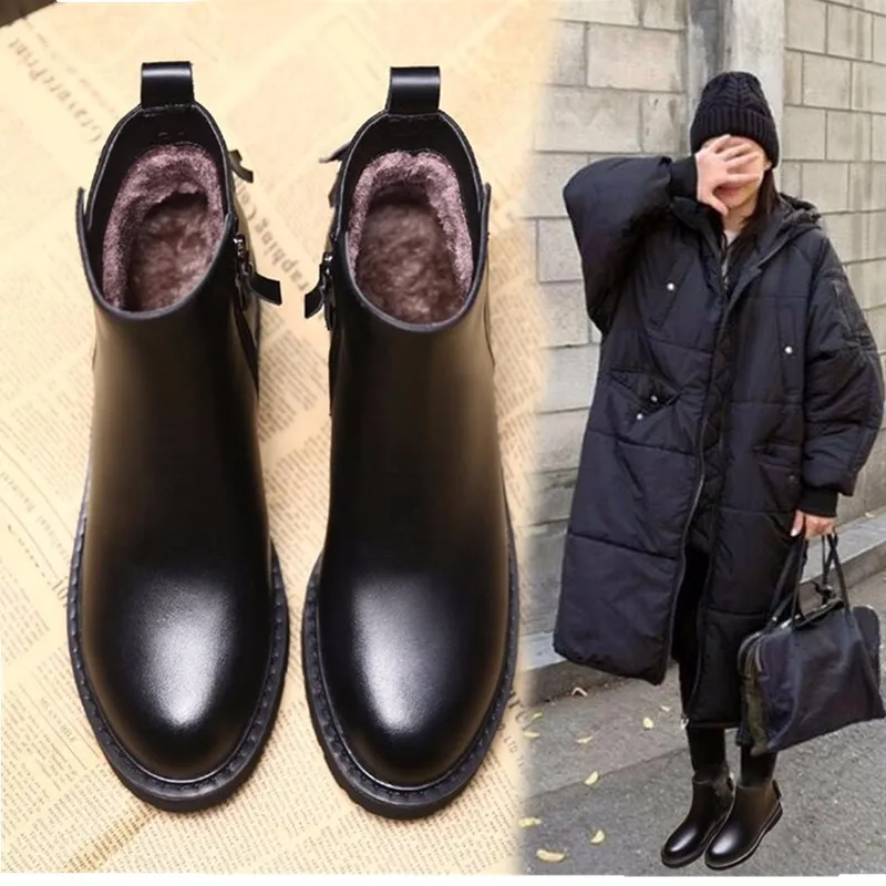 

New Fashion Women Ankle Boots Warm Winter Vintage Fringe Shoes Woman Outdoor Rain Boot Ladies Flat Footwear