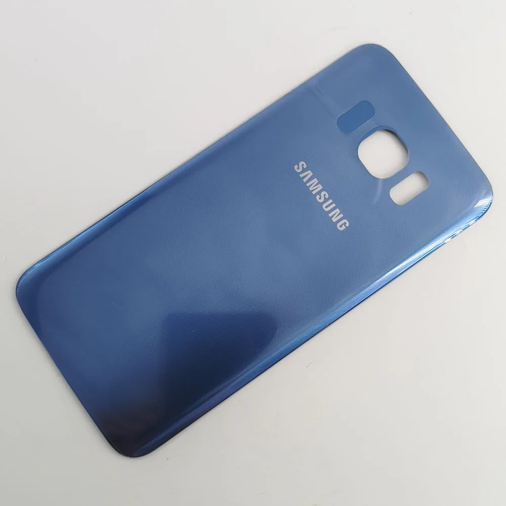 Синий 10 шт./лот S7 EDGE задняя крышка батарея чехол 3D стекло Корпус Крышка для SAMSUNG Galaxy S7 EDGE G935F задняя дверь+ клейкая наклейка - Цвет: Синий