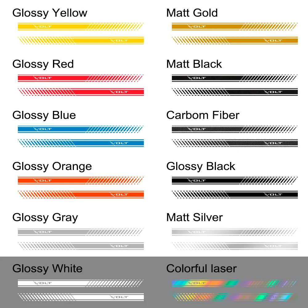 

For Chevrolet Volt Stylish Car Door Side Stripes Sticker Vinyl Film Body Decals Racing Stripe Sticker Auto Car Accessories 2Pcs