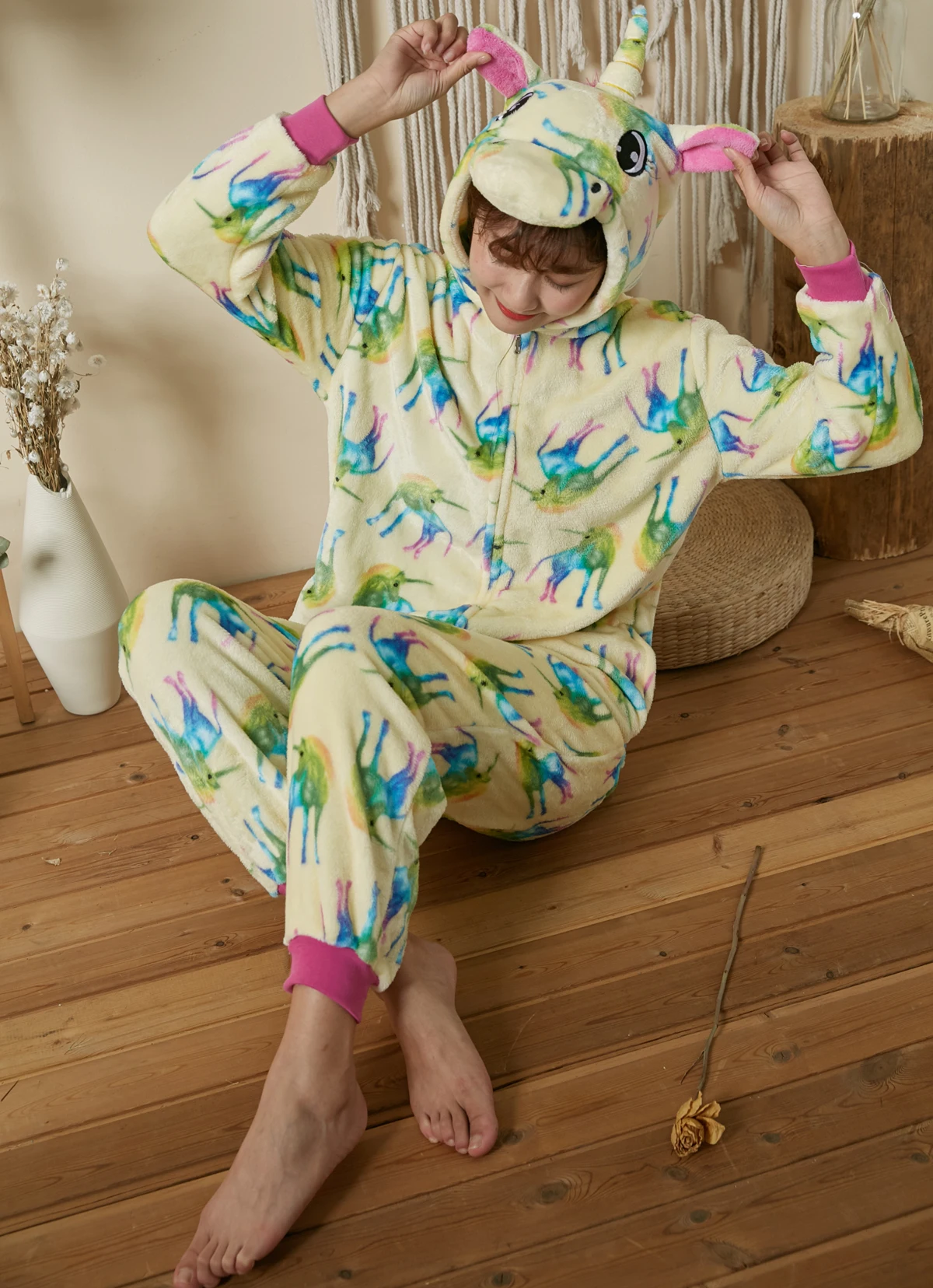 2020 Для Женщин Животного Пижама фланель для сна отдыха пижамы взрослых кигуруми