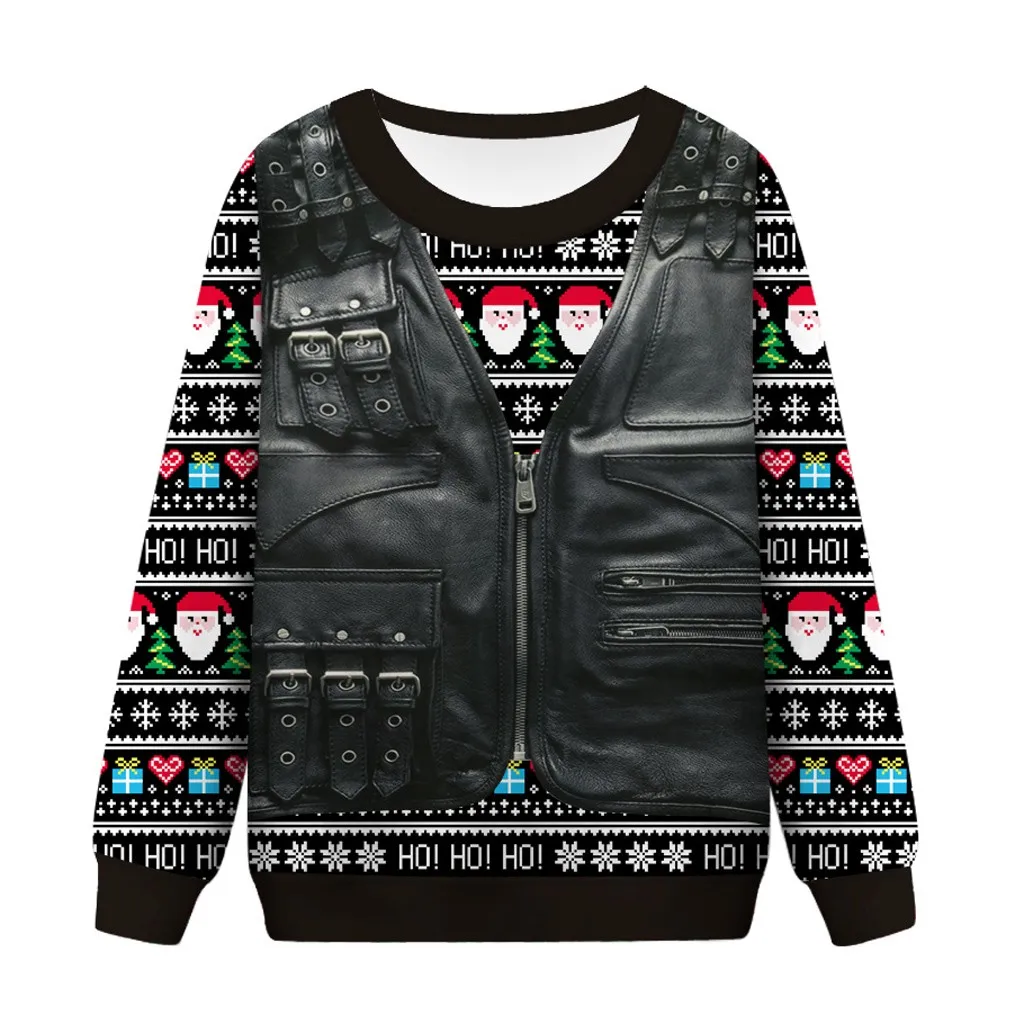 

Weird Christmas Party Sweater Sweater for Men and Women 3DO Collar Winter Holiday Pullovers Vintage Sweater Designer Clothes