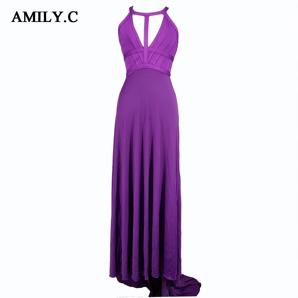 Женское весеннее Бандажное платье Amily.c фиолетовое облегающее Сетчатое с