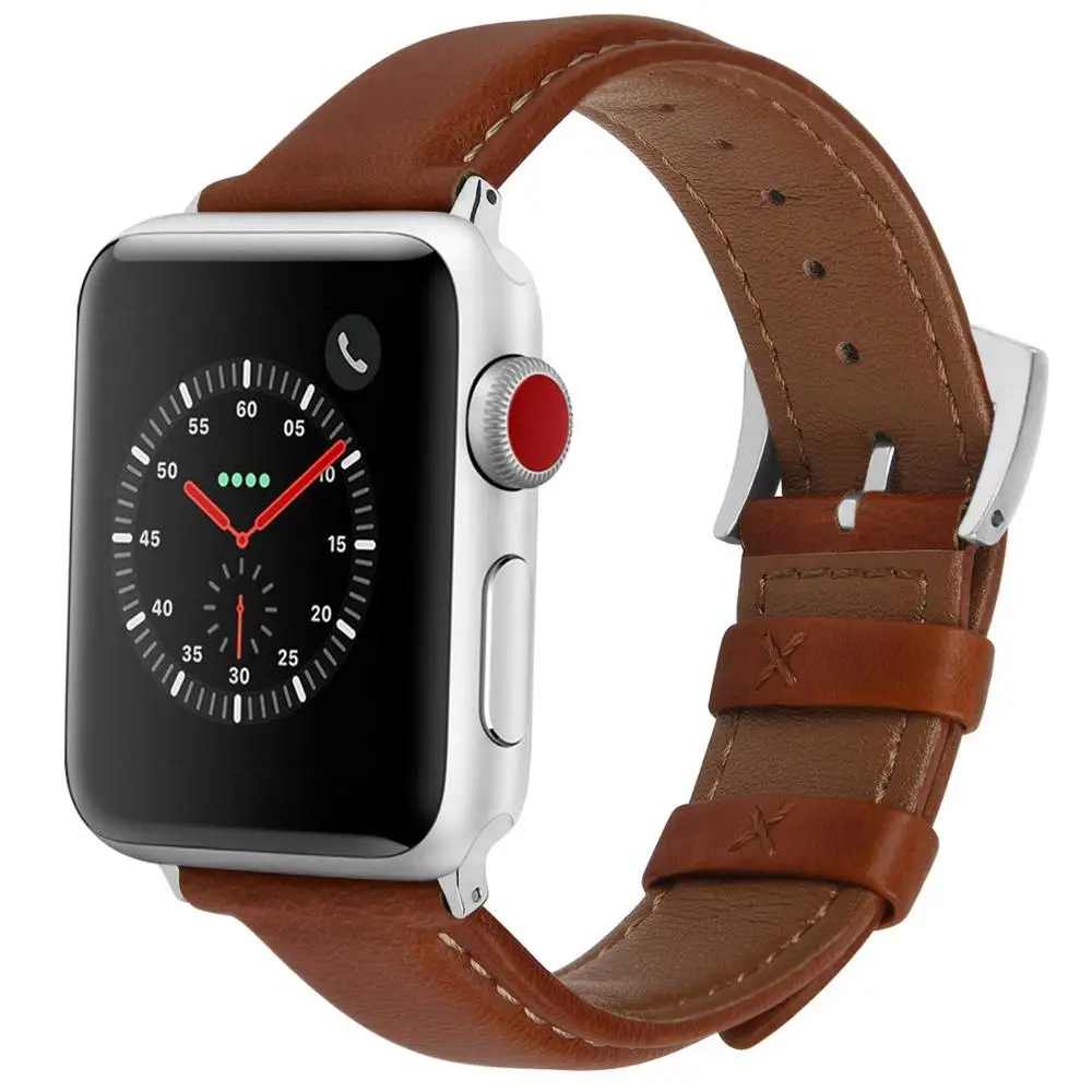 

Leather Watch Band Compatible for Apple Watch Series 5/4/3/2/1, Sport, Edition, Nike+, Leather Watch Strap for 38 40 42 44mm
