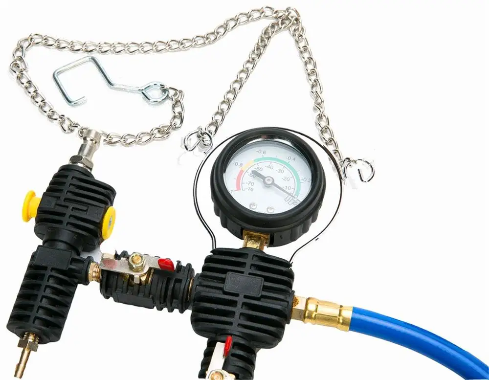 Набор для проверки давления в системе охлаждения радиатора 28 шт. Универсальный тип подключения по вакууму с обнаружением утечки воды из резервуара.