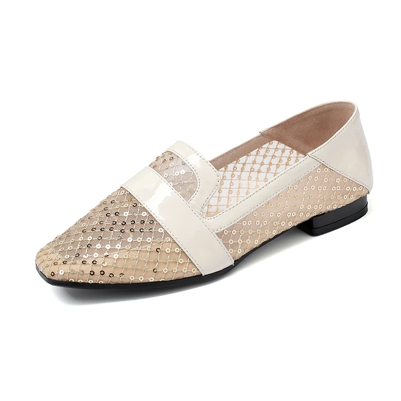 Женские туфли на низком каблуке FEDONAS элегантные сетчатые слипоны в стиле ретро