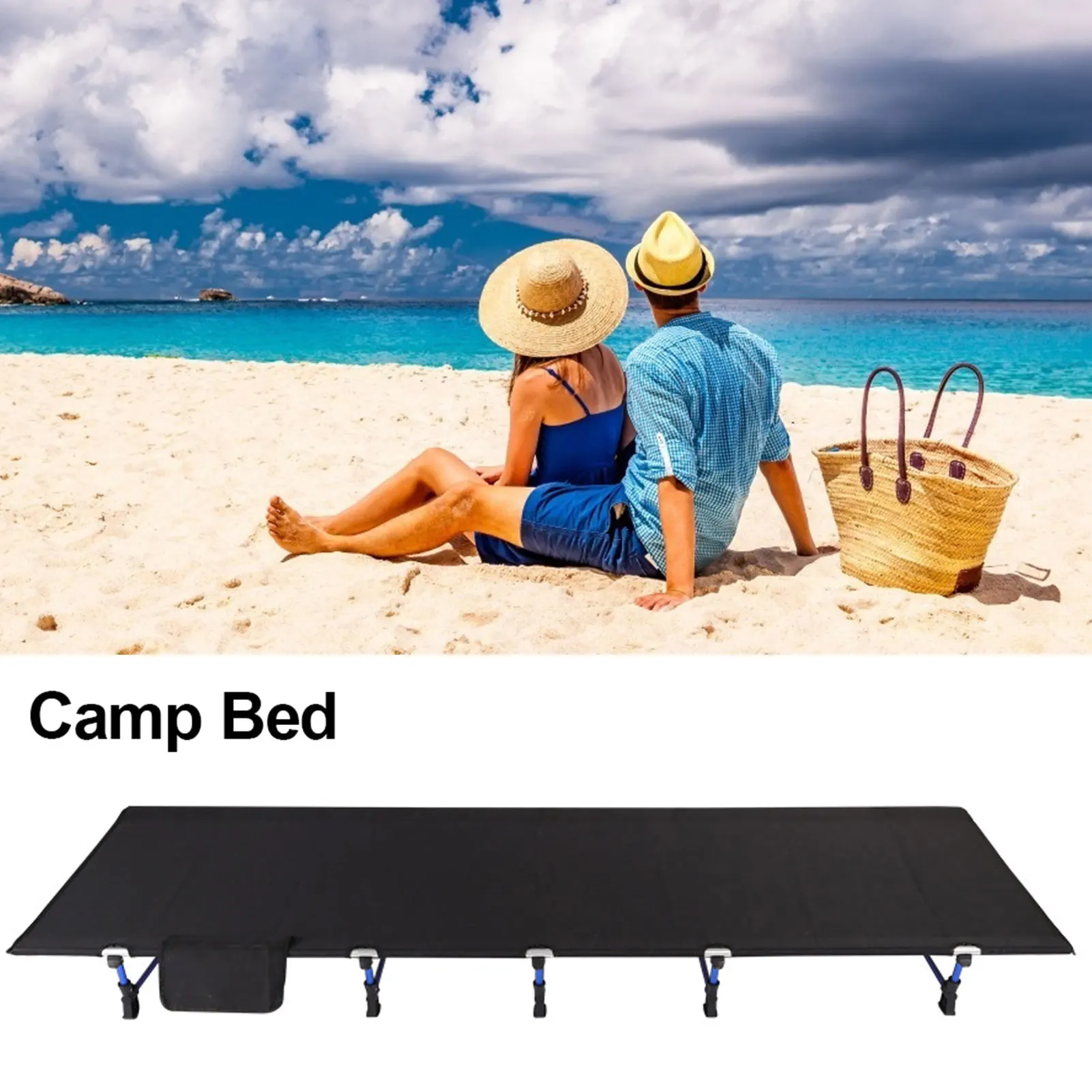 

Portable Foldable Camping Cot Single Person Outdoor Folding Bed 330LB Bearing Weight Compact For Outdoor Picnic Camping