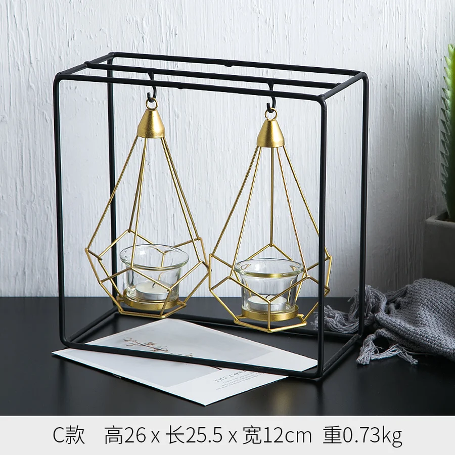 Винтажный железный подсвечник Geometri свадебный для столба геометрическая люстра