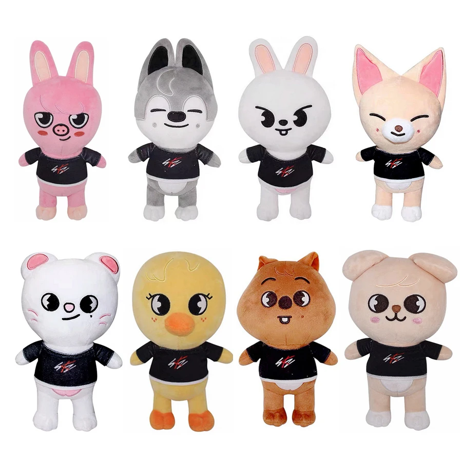 

20cm Skzoo Plush Toys Stray Kids Cartoon Stuffed Animal Plushies Doll Wolf Chan Leebit Fox.ny Jiniret Puppym Kids Fans Gift