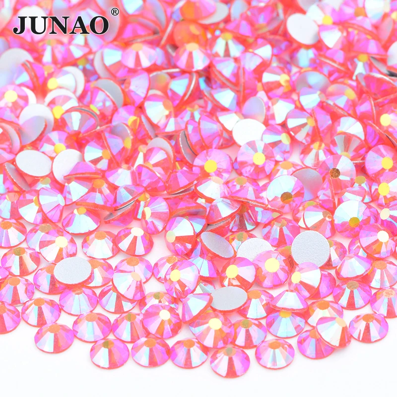 Стразы для ногтей JUNAO SS 3 6 8 10 16 20 30 стразы из черного стекла с плоской задней