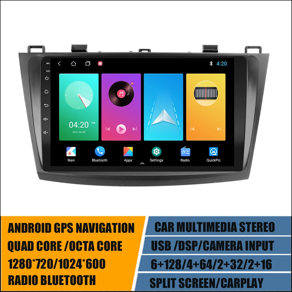 

Android 11 GPS-плеер для Mazda 3 / mazda3 2010-2013 Авторадио 9 ''DSP Carplay мультимедиа СБ Navi навигация головное устройство 1280*720
