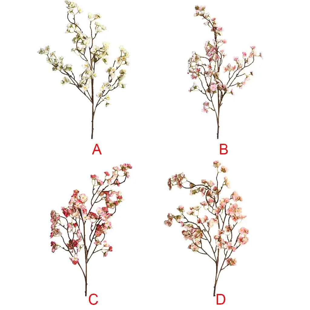 

Artificial Cherry Peach Blossom Fake Silk Flower Home Wedding Party Floral Decor Fake Flowers Long Bouquet Autumn Home Decor