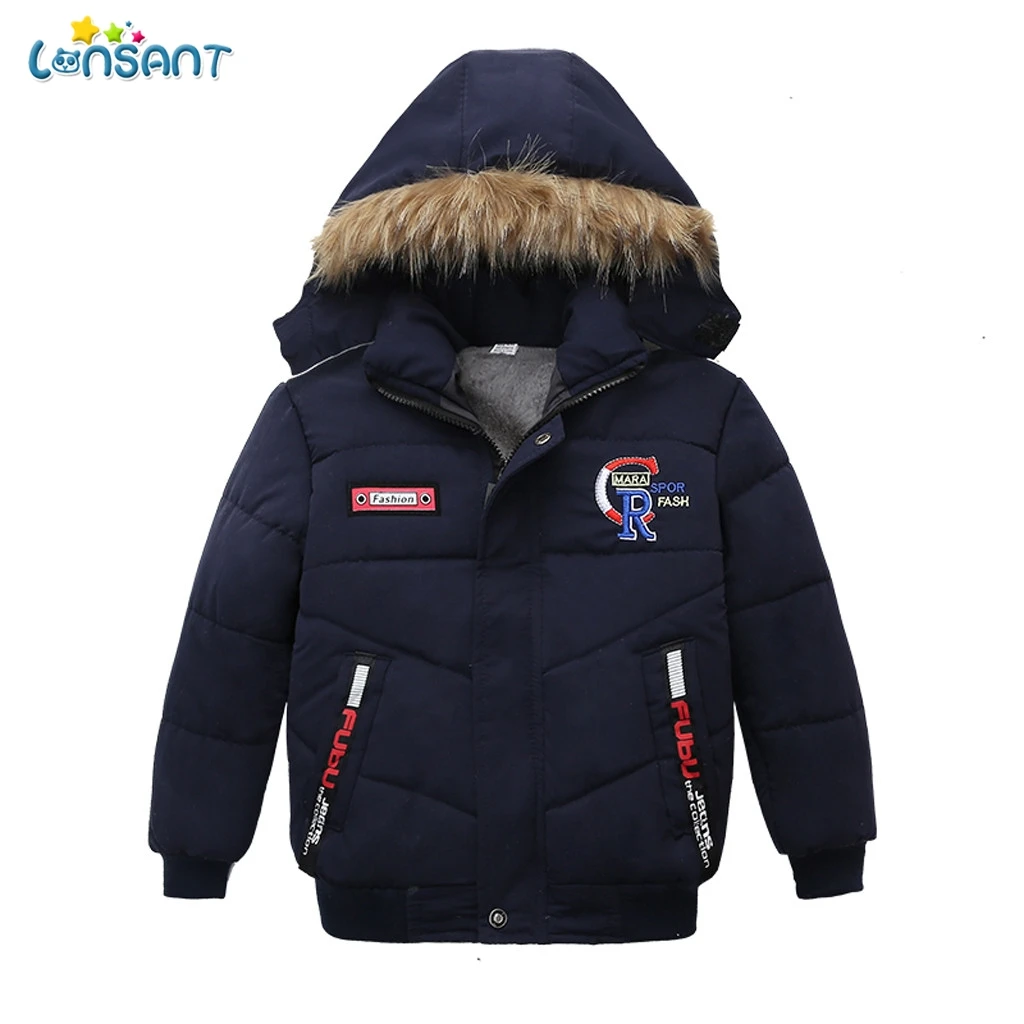 Осенне зимняя детская куртка с капюшоном для мальчиков|Пуховики и парки| |