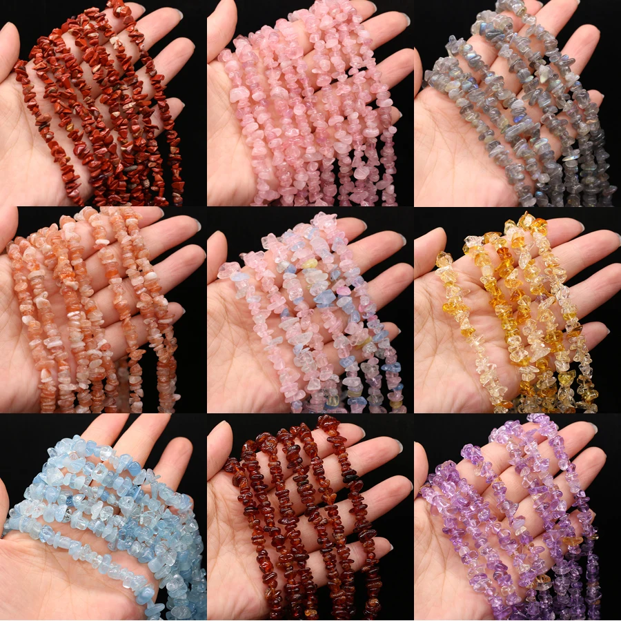 

Irregural Gravel Stone Beads Natural Agates Stone Loose Beads for Making Women Jewelry Necklace Size 3x5-4x6mm Length 40cm