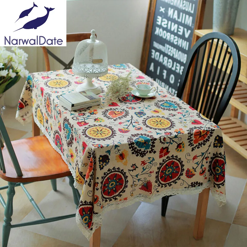 Классические скатерти из хлопка и льна прямоугольная искусственная скатерть для