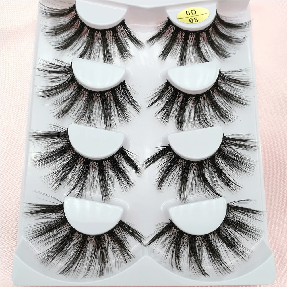 Натуральные Объемные Накладные ресницы 6D супер мягкие трехмерные многослойные