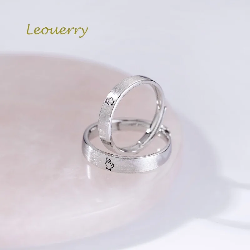 Leouerry 925 пробы Серебряное кольцо для пар оригинальные простые матовые кольца с