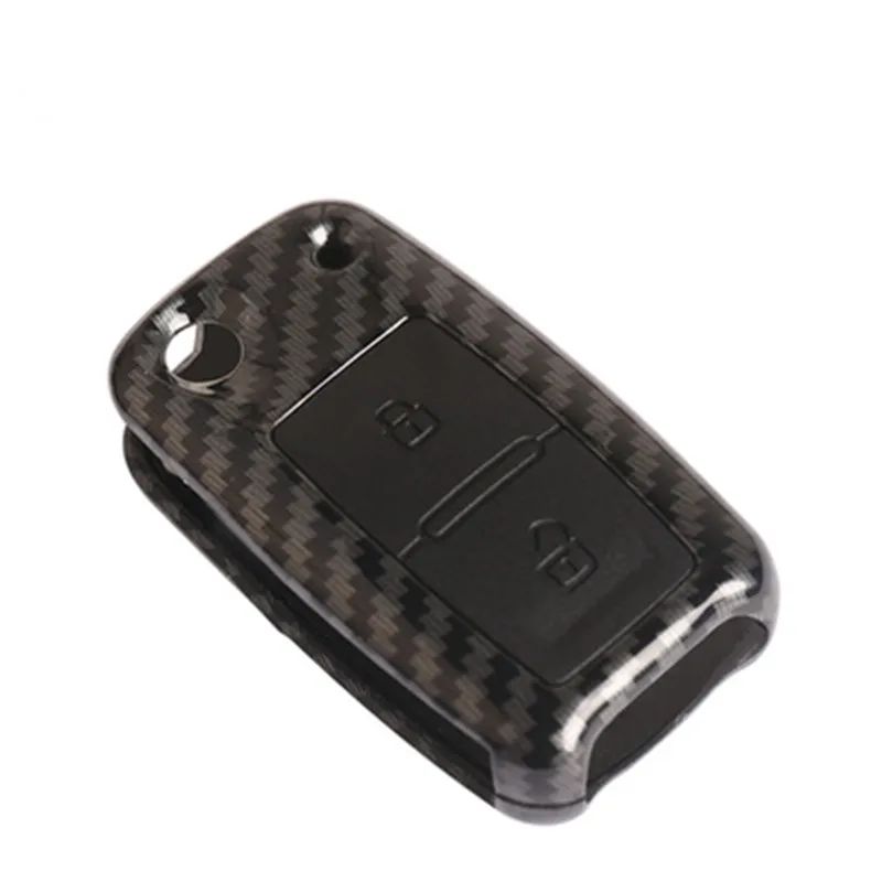 Чехлы для автомобильных ключей с 2 кнопками из углеродного волокна Volkswagen VW Amarok Polo