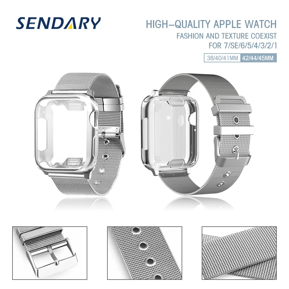 Stainless Steel Loop Band for Apple Watch Band Strap 38/40/41MM for iWatch SE 7/6/5/4/3/2/1 42/44/45MM Bracelet Wrist Watchband