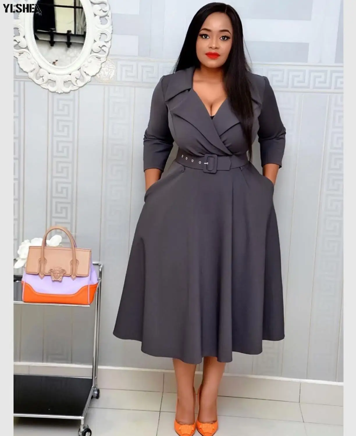 Африканские платья для женщин Дашики с длинным рукавом Женская одежда в