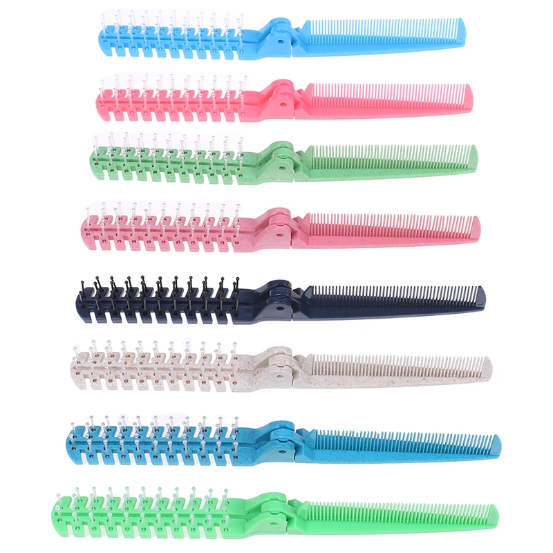 

Foldable Hair Comb Double Headed Tooth Comb Women Travel Portable DIY Hair Beauty Plastic Comb Massage Brush Hairdressing Tools