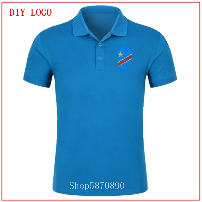 Мужская рубашка-поло с коротким рукавом красная принтом флага Конго 2020 | одежда