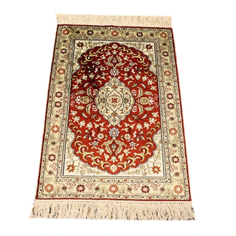 Традиционный цветочный турецкий Шелковый Восточный персидский ковер ручной