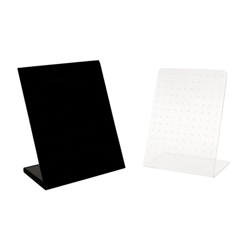 

2 шт. полка для ювелирных изделий, стойка для сережек-гвоздиков, держатель, кронштейн для хранения ювелирных изделий, прозрачный белый и черн...