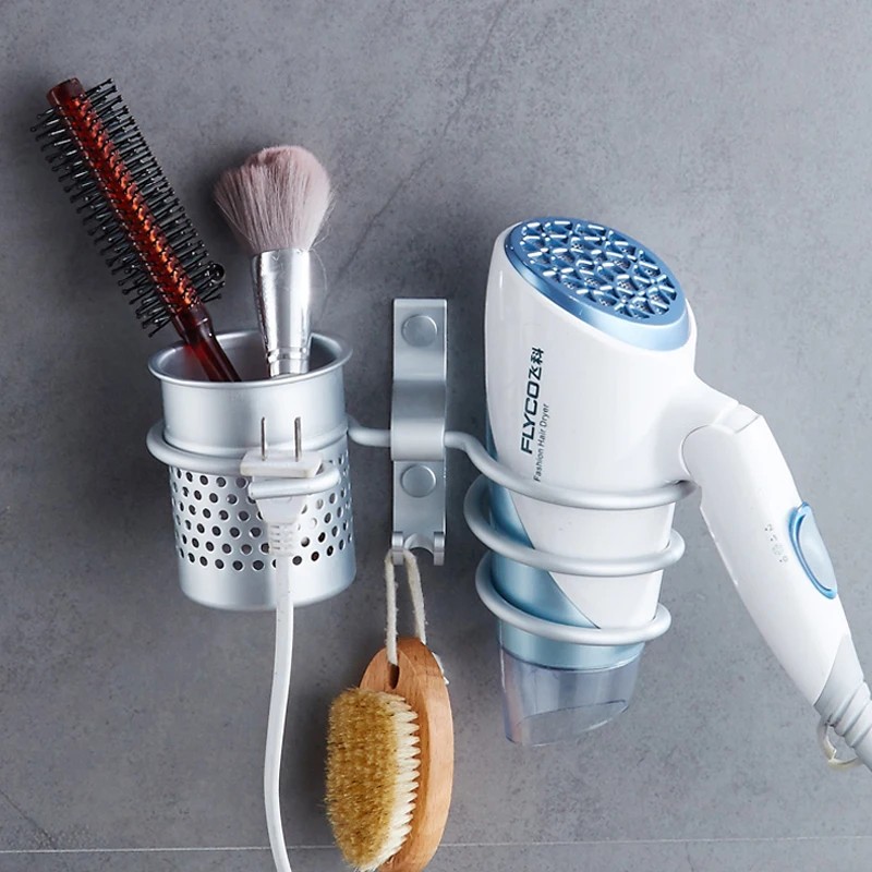 Высокое качество настенный держатель для фена полка ванной комнаты органайзер |