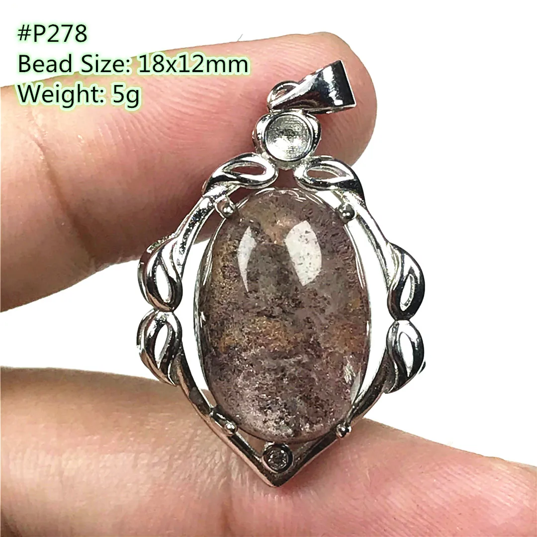 

Top Natural Phantom Quartz Stone Pendant For Women Lady Men Beauty Luck Reiki Gift Healing Crystal Silver Beads Gemstone AAAAA