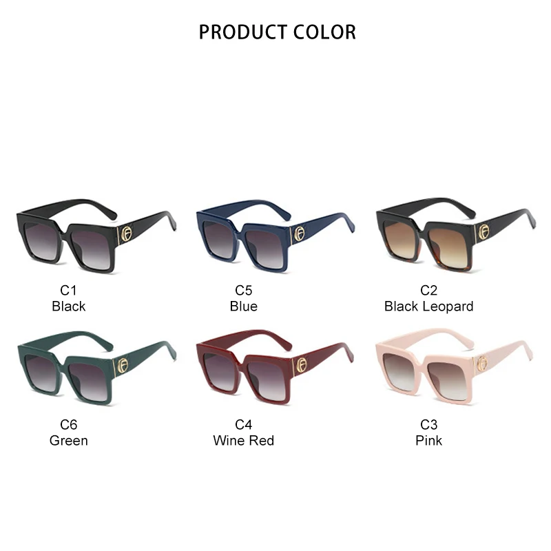 Королевский Девушка негабаритных квадратные солнечные очки женские марочные