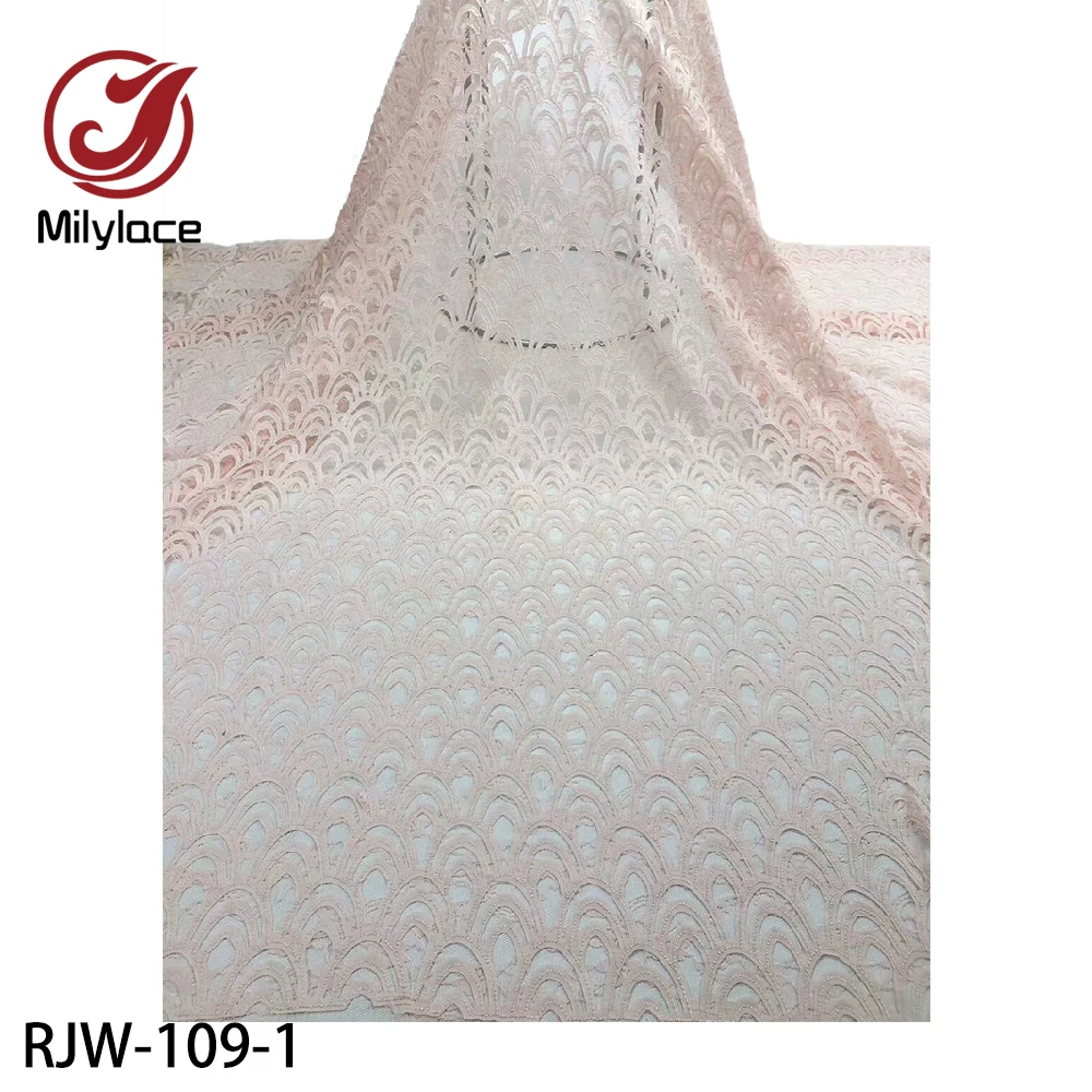 

2020 High Quality African Lace Fabric French Net Embroidery Tulle Lace Fabric for Nigerian Wedding Party Dress RJW-109