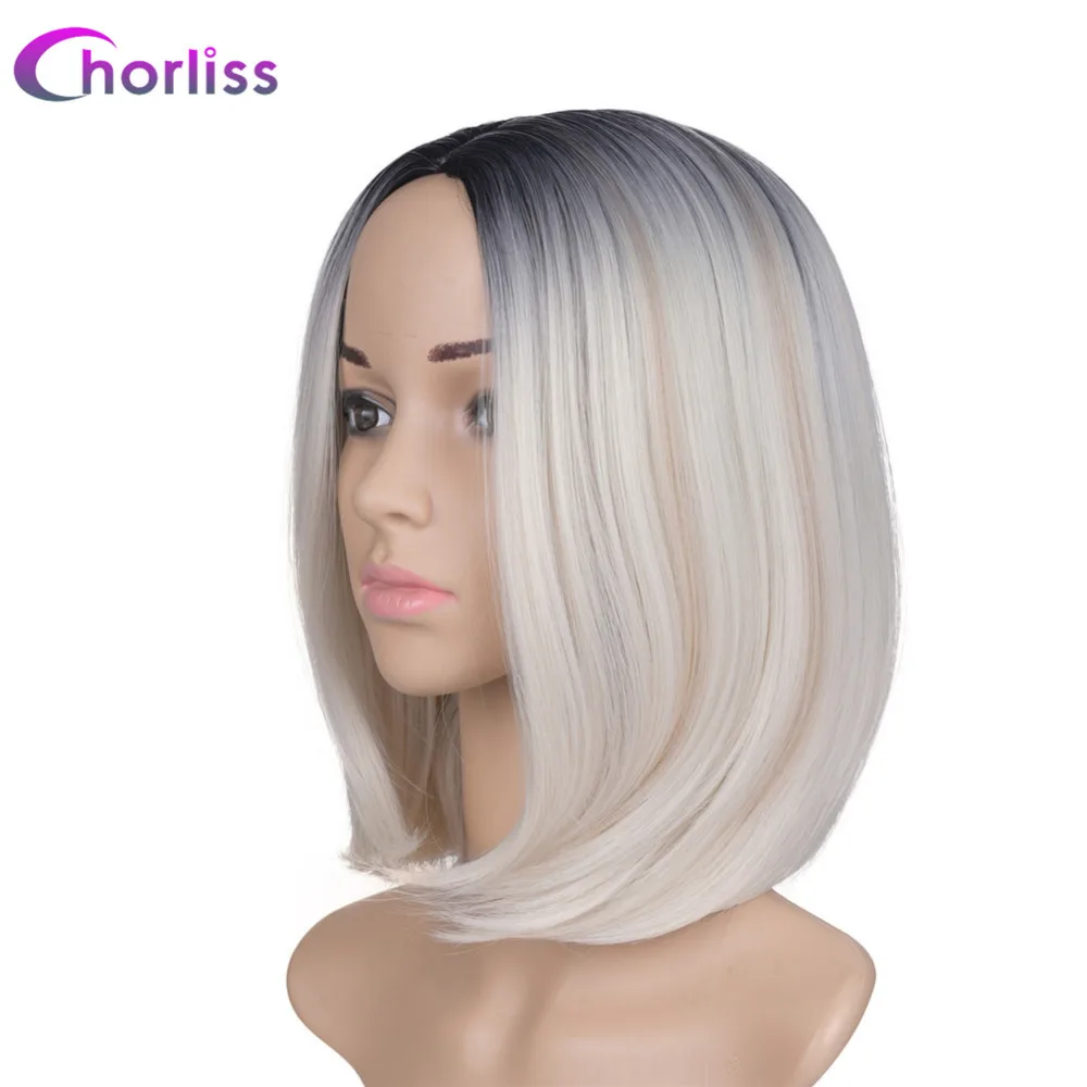 Chorliss 10 дюймов Чёрный Т Бордовый Без Тесьмы Эффект Омбре Парик