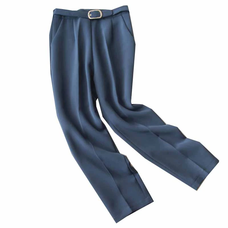 Стильные белые женские брюки повседневные брюки-карандаш с поясом элегантные