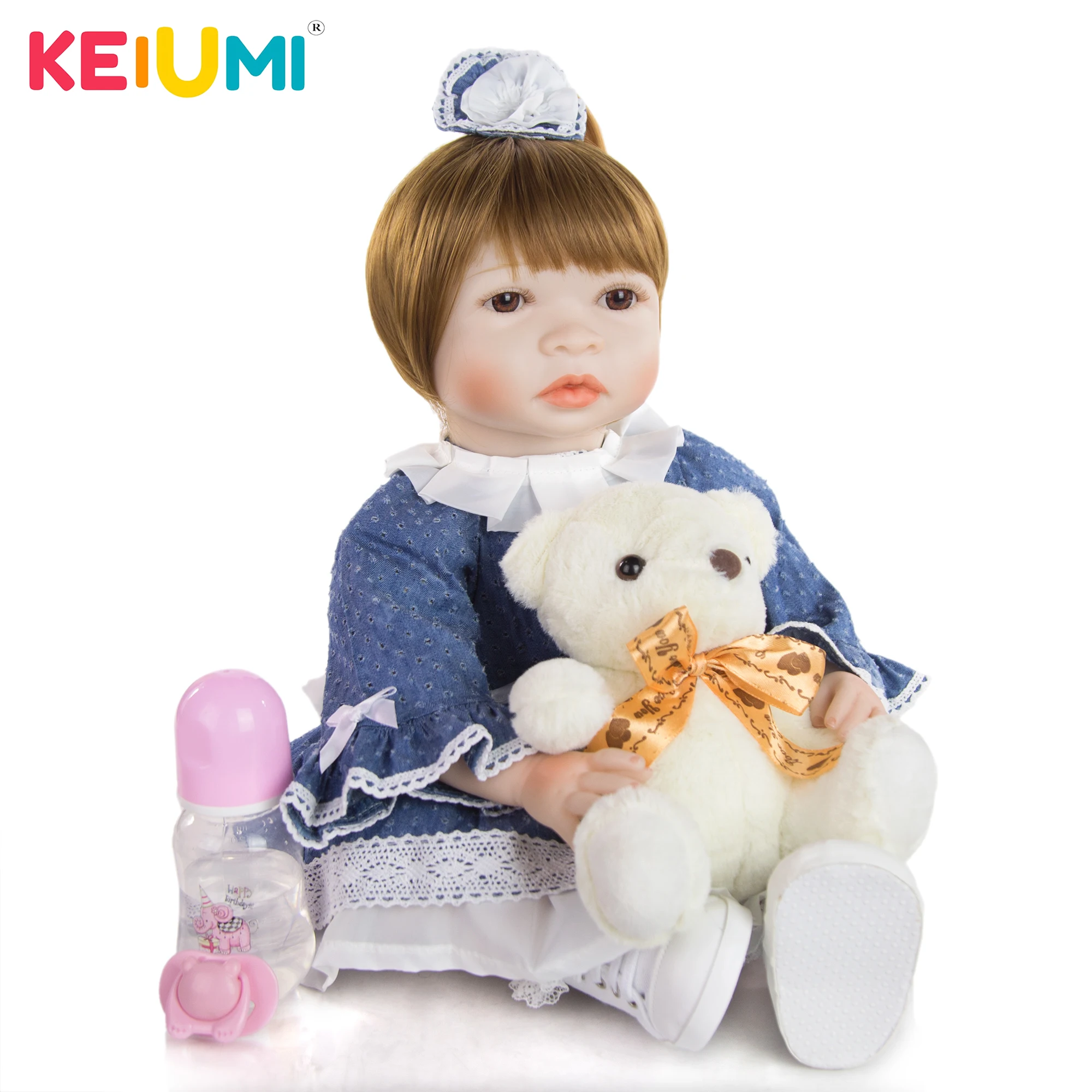 KEIUMI 22 дюйма специальное Новое поступление мягкая силиконовая кукла Реборн 55 см