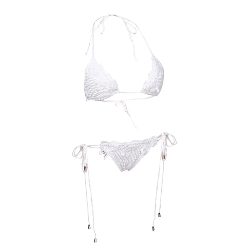 Hirigin сексуальный купальник с лямкой через шею 2020 белый кружевной для женщин