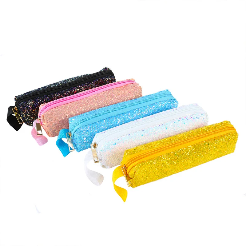 Маленький чехол для карандаша с блестками карандашей девочек школьный милый