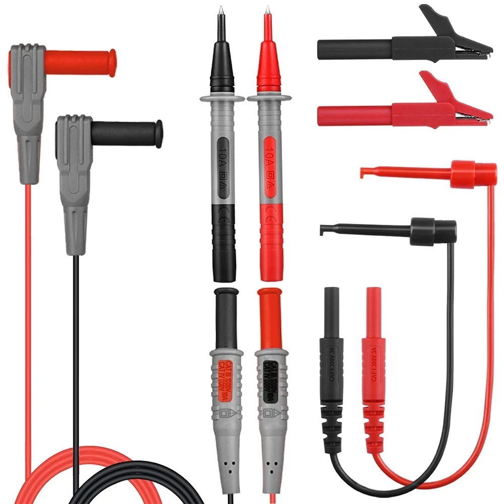 

Digital Multimeter Probe Clamp Test Leads Wire Pen Cable Multimeter Test Lead kits +Alligator Clips Needle Tip Feeler Lead Kits
