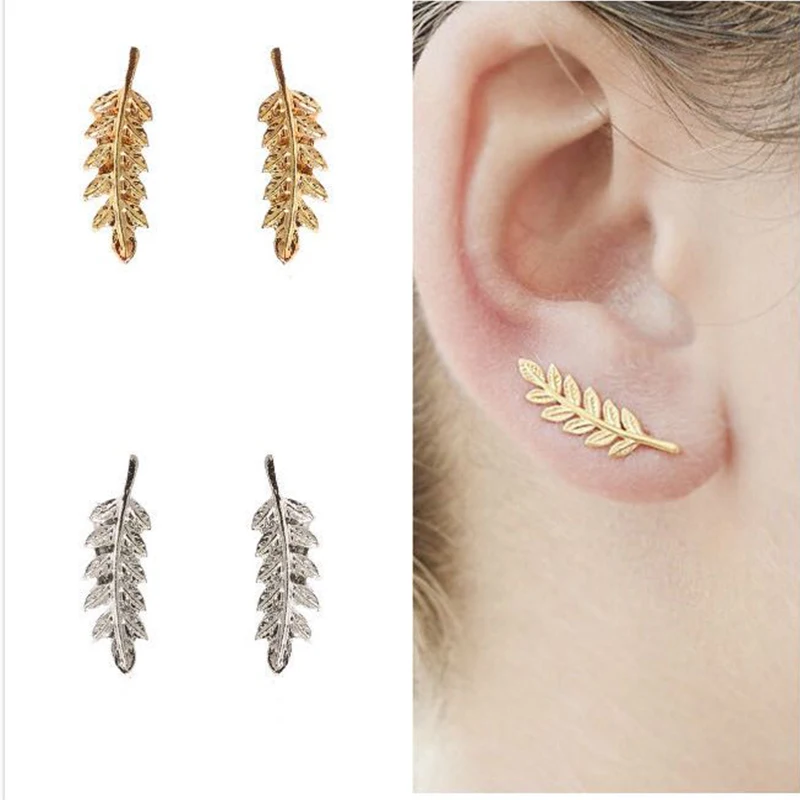 

Gold Ear Clips U Shape Leaf for Women Fashion Jewelry Shiny Ear Bone Clip Adjustable Earrings Without Ear Hole Female Gifts